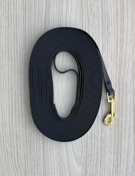Grande longe 9 mètres pour chien, en biothane hexa [noir] – photo 2